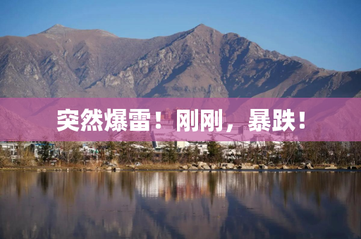 突然爆雷！刚刚，暴跌！