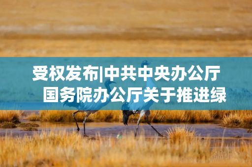 受权发布|中共中央办公厅　国务院办公厅关于推进绿色低碳转型加强全国碳市场建设的意见