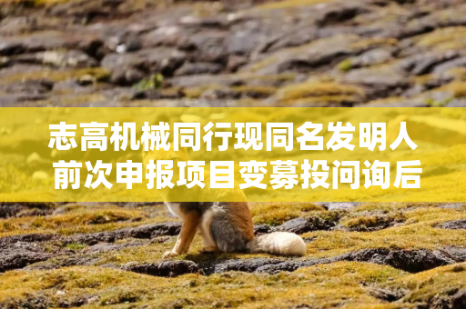 志高机械同行现同名发明人 前次申报项目变募投问询后调减募资额