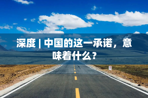 深度 | 中国的这一承诺，意味着什么？