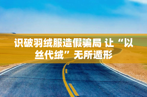 识破羽绒服造假骗局 让“以丝代绒”无所遁形