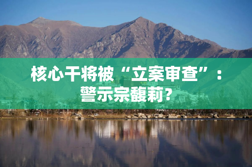 核心干将被“立案审查”：警示宗馥莉？
