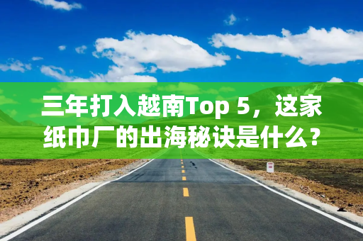 三年打入越南Top 5,这家纸巾厂的出海秘诀是什么? 三年打入越南Top 5,这家纸巾厂的出海秘诀是什么?