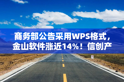 商务部公告采用WPS格式，金山软件涨近14%！信创产业迎黄金期