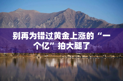 别再为错过黄金上涨的“一个亿”拍大腿了