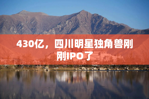 430亿，四川明星独角兽刚刚IPO了