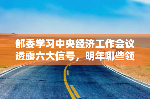 部委学习中央经济工作会议透露六大信号，明年哪些领域值得关注？