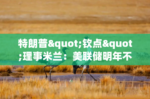 特朗普"钦点"理事米兰：美联储明年不继续降息就有衰退风险