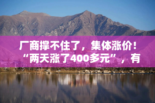 厂商撑不住了，集体涨价！“两天涨了400多元”，有人干脆不买了，还有厂商取消新品上市