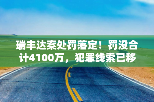 瑞丰达案处罚落定！罚没合计4100万，犯罪线索已移送公安