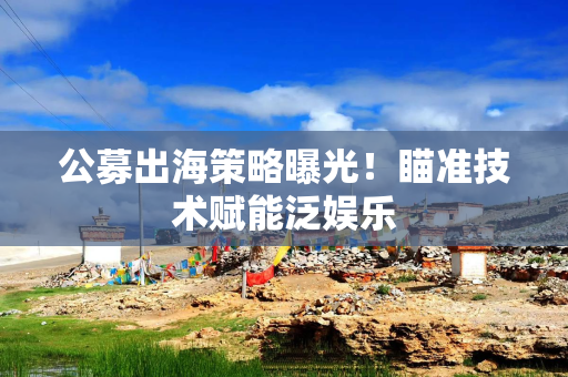 公募出海策略曝光！瞄准技术赋能泛娱乐