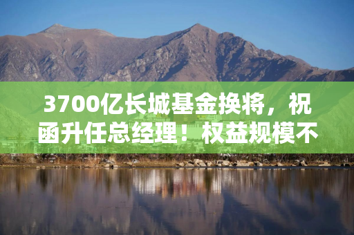 3700亿长城基金换将，祝函升任总经理！权益规模不足10%，如何破解？