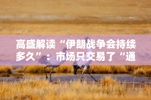高盛解读“伊朗战争会持续多久”：市场只交易了“通胀”，还未交易“衰退”