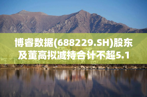 博睿数据(688229.SH)股东及董高拟减持合计不超5.15%股份