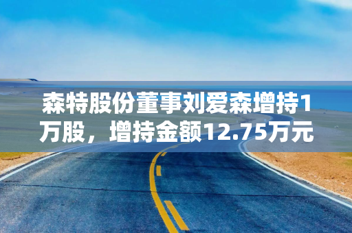 森特股份董事刘爱森增持1万股，增持金额12.75万元