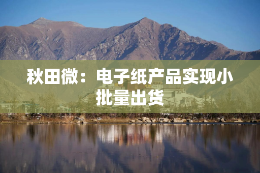 秋田微：电子纸产品实现小批量出货