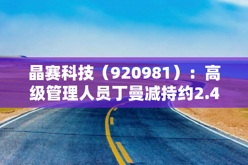 晶赛科技（920981）：高级管理人员丁曼减持约2.47万股