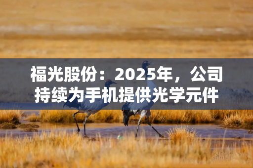 福光股份：2025年，公司持续为手机提供光学元件