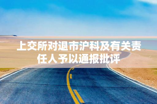 上交所对退市沪科及有关责任人予以通报批评
