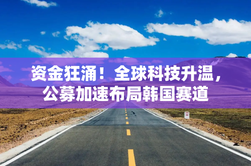 资金狂涌！全球科技升温，公募加速布局韩国赛道