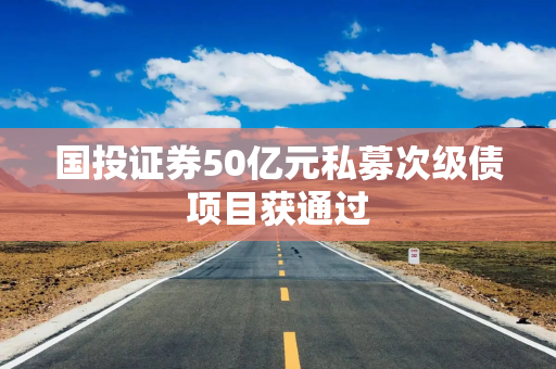 国投证券50亿元私募次级债项目获通过