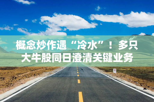 概念炒作遇“冷水”！多只大牛股同日澄清关键业务