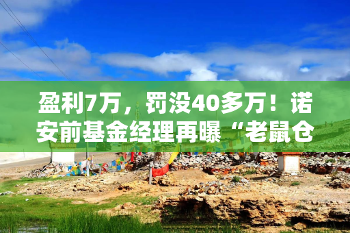 盈利7万，罚没40多万！诺安前基金经理再曝“老鼠仓”