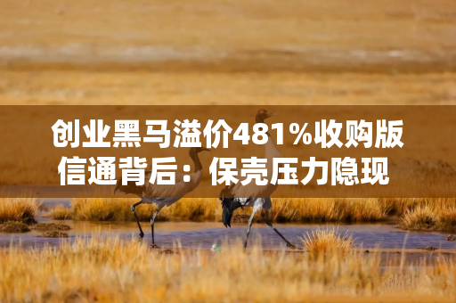 创业黑马溢价481%收购版信通背后：保壳压力隐现 业绩承诺是否宽松？