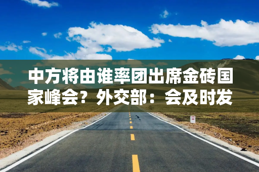 中方将由谁率团出席金砖国家峰会？外交部：会及时发布消息
