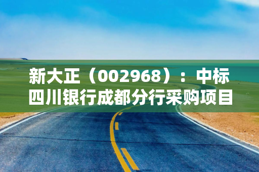 新大正（002968）：中标四川银行成都分行采购项目，中标金额为735.40万元