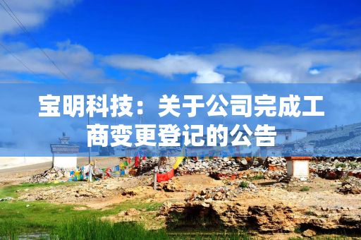 宝明科技：关于公司完成工商变更登记的公告
