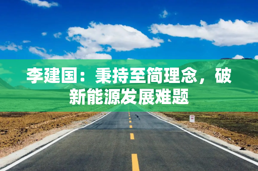 李建国：秉持至简理念，破新能源发展难题