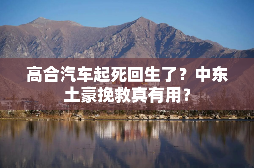 高合汽车起死回生了？中东土豪挽救真有用？