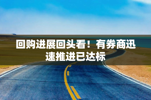 回购进展回头看！有券商迅速推进已达标