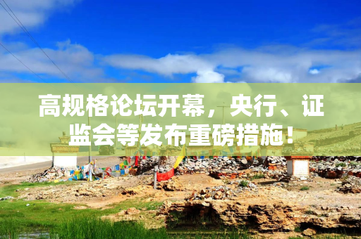高规格论坛开幕，央行、证监会等发布重磅措施！