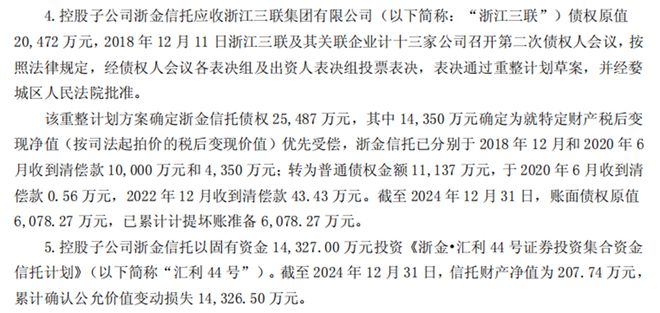 浙金信托效益_浙金信托业绩_