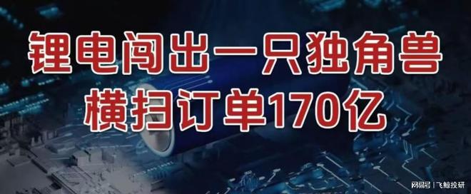 刚刚，锂电闯出一只独角兽，横扫订单170亿！