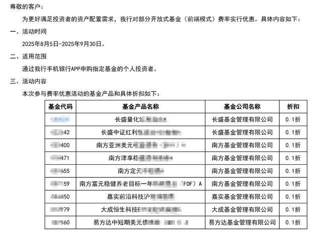 基金代销费率降至0.1折!中小银行加码让利
