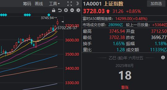 沪指涨近3两市近百股涨停_沪指创7年新高_