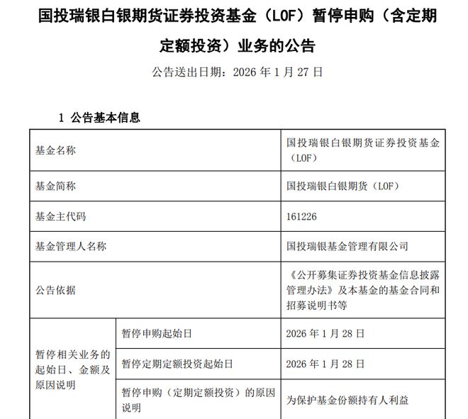 风险预警升级！白银LOF暂停申购，交易所连开罚单